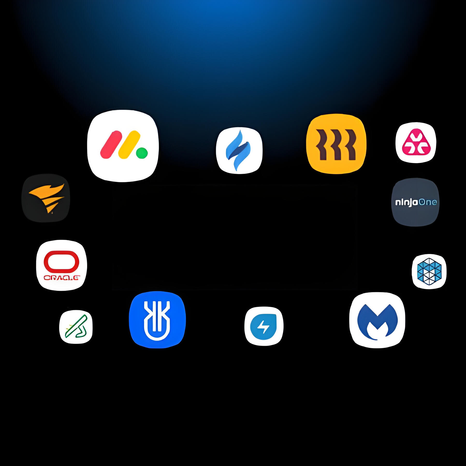 A graphic of various IT Service software logos